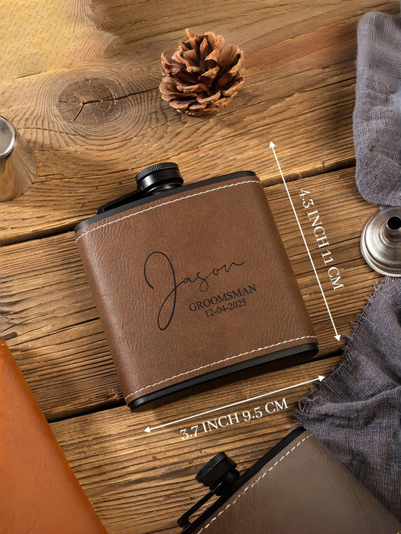 Personalized Leather Flask for Men